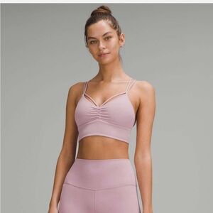 Lululemon Nulu Strappy V Neck Yoga Bra size 6 Rose Blush RSBL